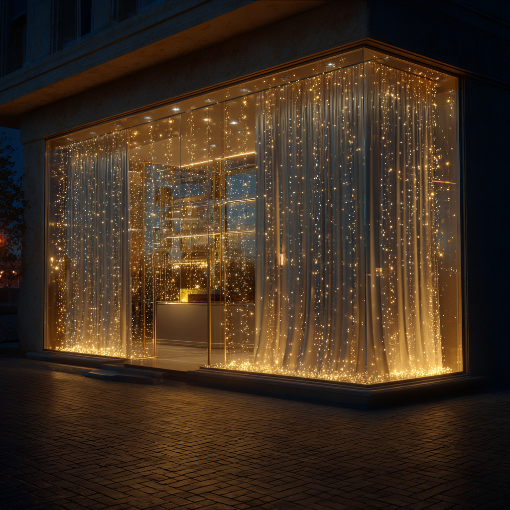 Гирлянда "Водопад" в витрине