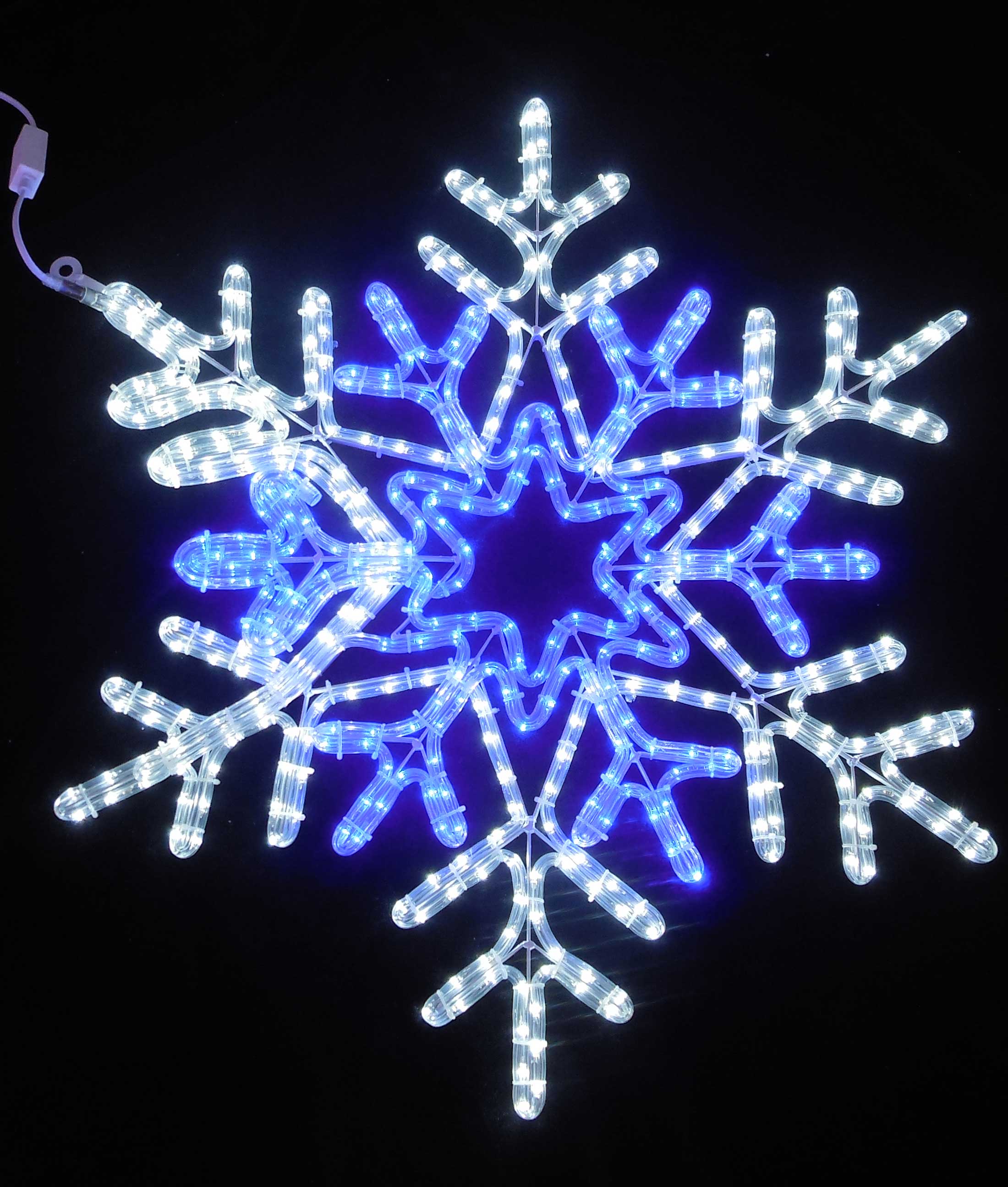 Снежинка D6033 бело-синяя LED